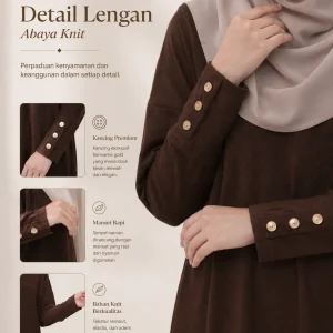 Batwing Abaya - Gamis KNIT RIB Premium - Coffee secondary image
