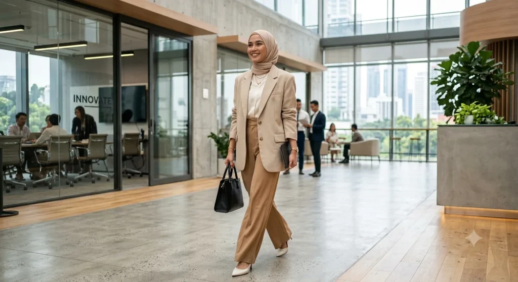 Tetap Profesional dan Modis: 5 Tren Gaya Hijab Kantoran yang Simple tapi Elegan