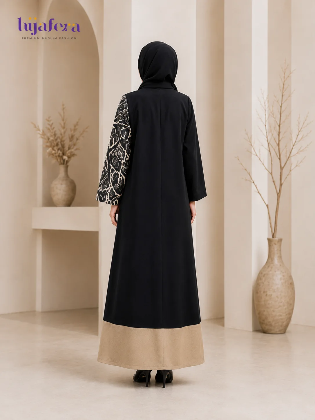 PUNIFY AZAHRA – Premium Modest Dress with Artistic Pattern