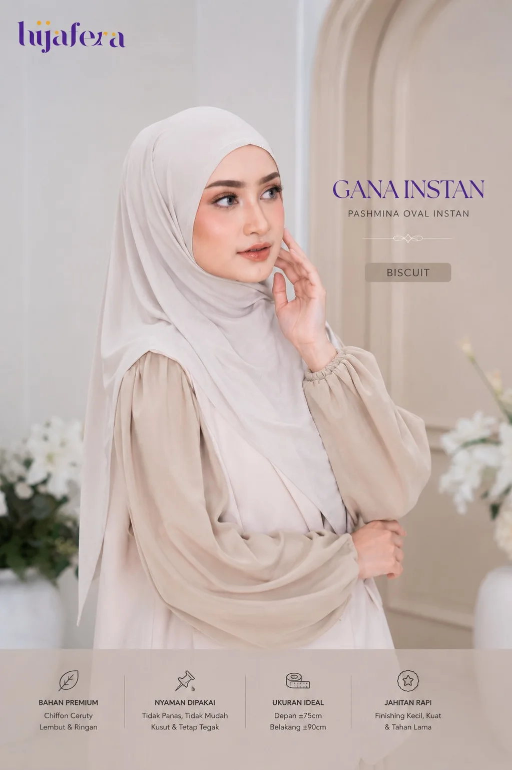 Gana AZ-Zahra Pashmina Oval Instan