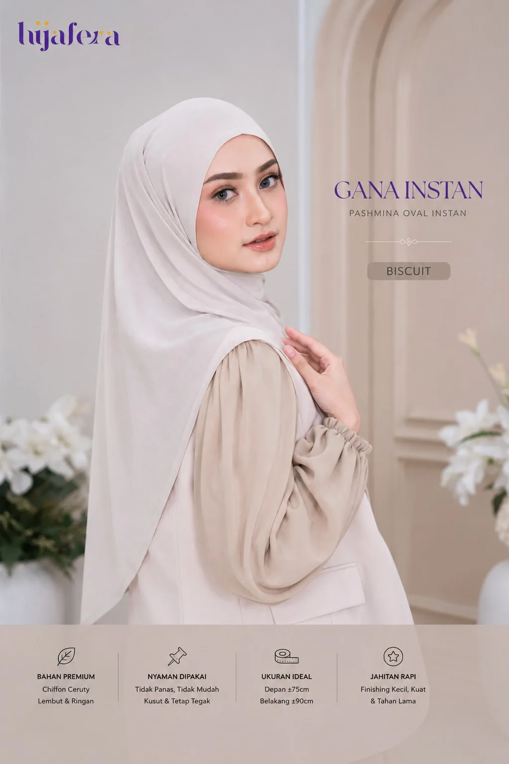 Gana AZ-Zahra Pashmina Oval Instan