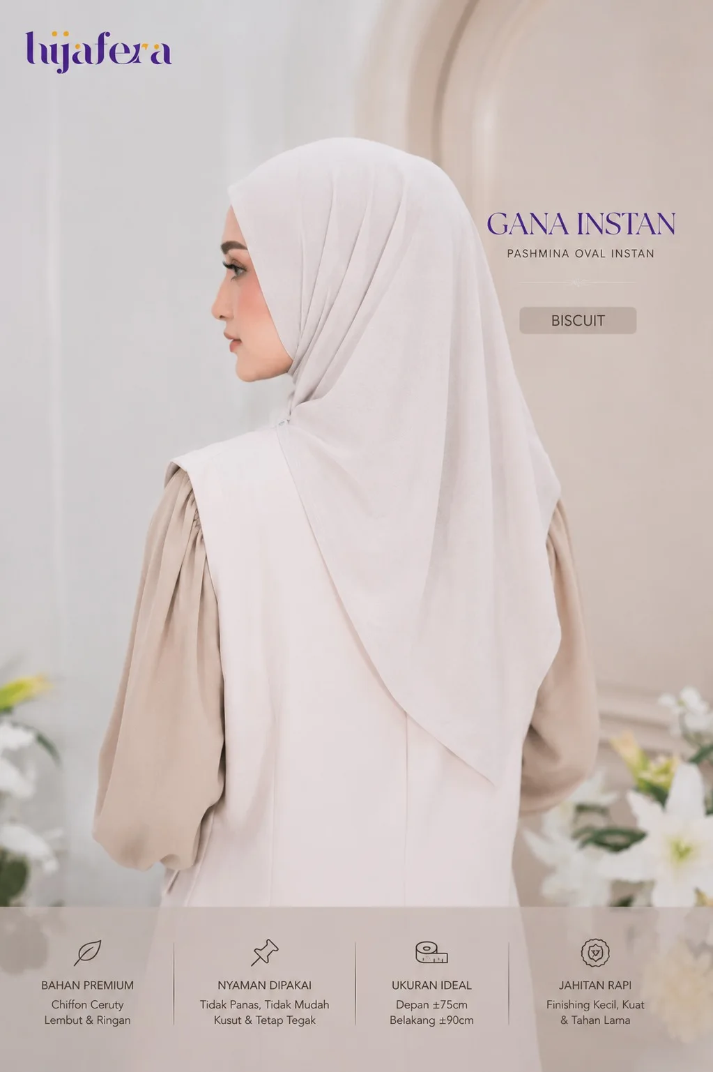 Gana AZ-Zahra Pashmina Oval Instan