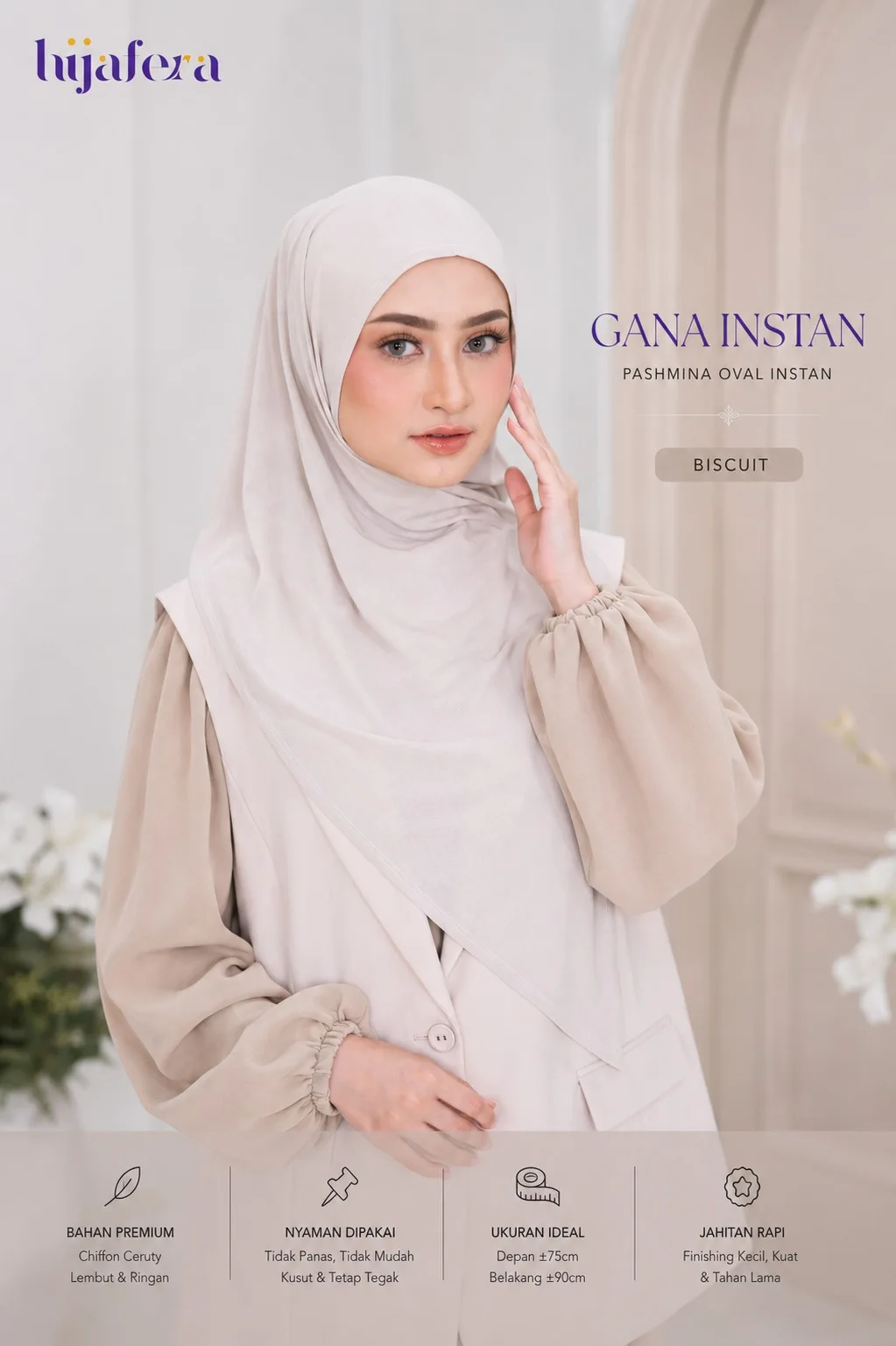 Gana AZ-Zahra Pashmina Oval Instan
