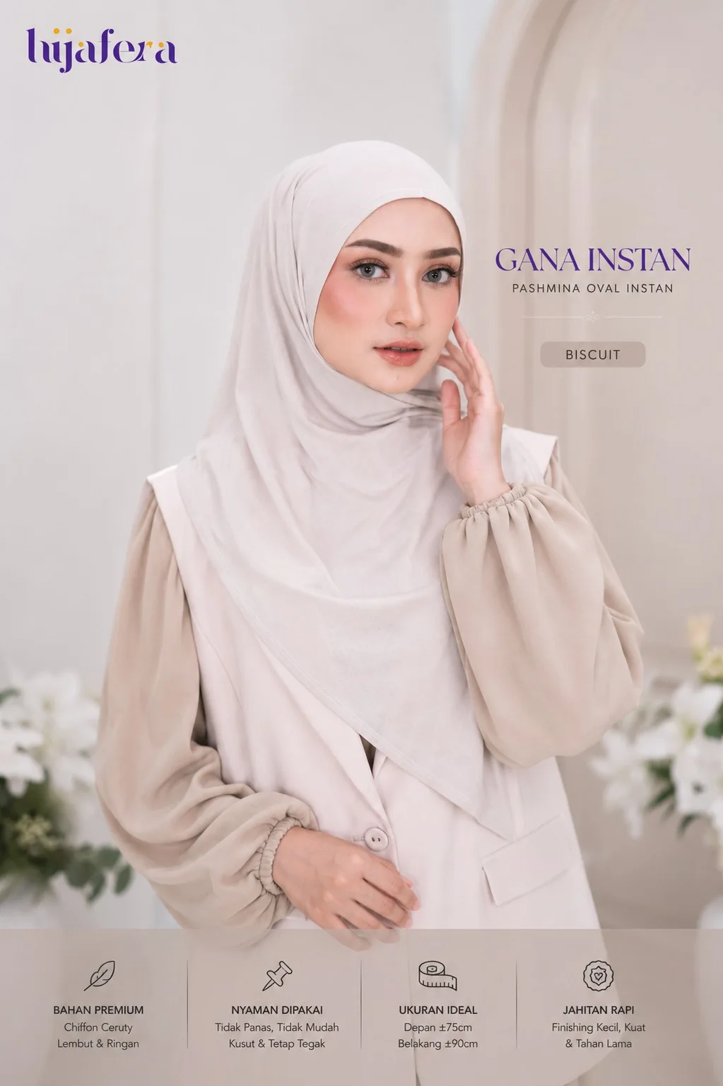 Gana AZ-Zahra Pashmina Oval Instan
