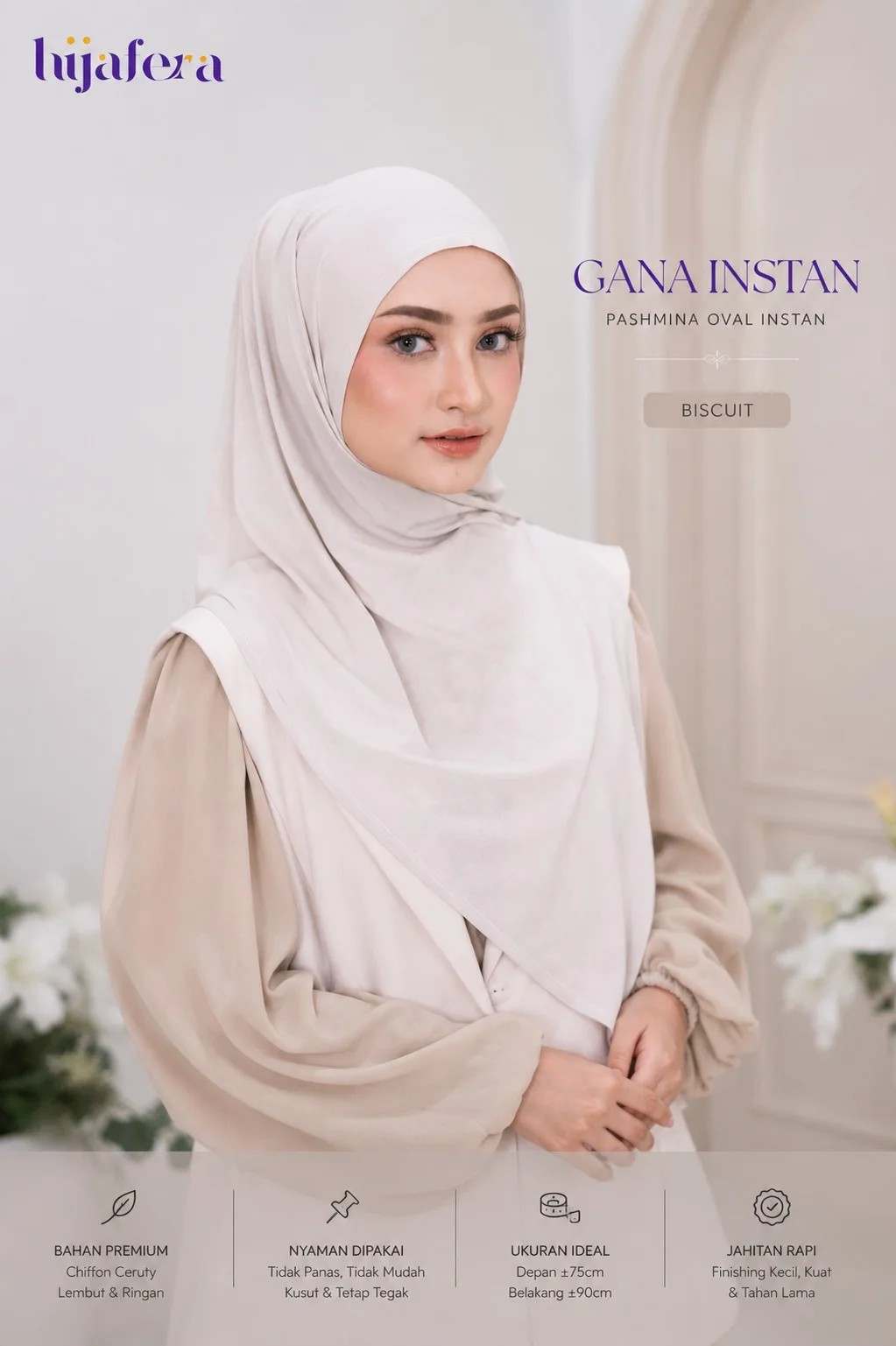 Gana AZ-Zahra Pashmina Oval Instan
