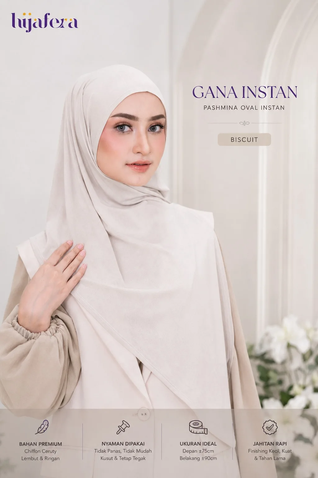 Gana AZ-Zahra Pashmina Oval Instan