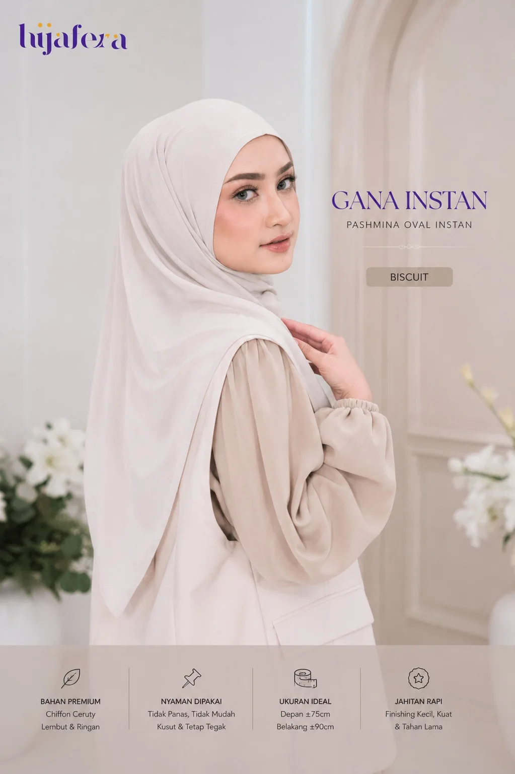 Gana AZ-Zahra Pashmina Oval Instan