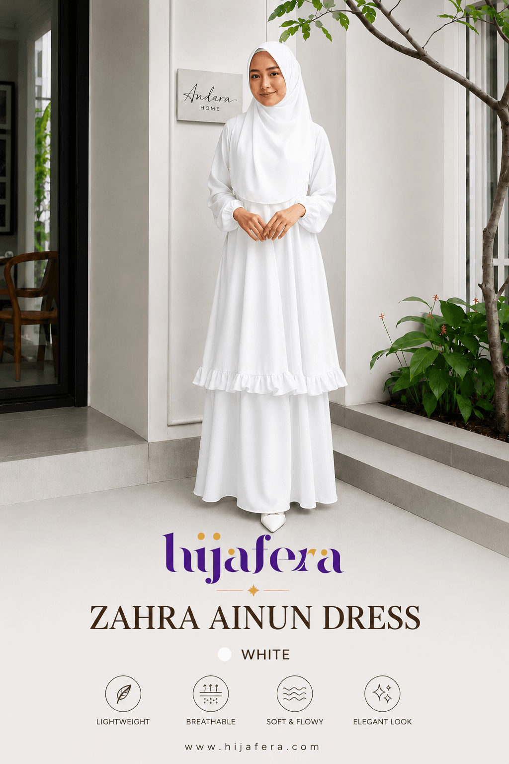 Zahra Ainun Dress - White