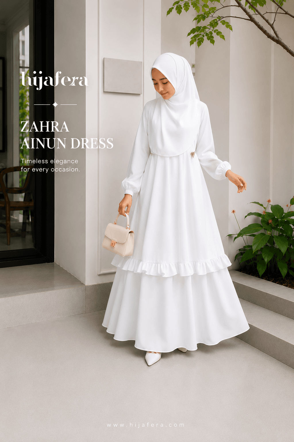 Zahra Ainun Dress - White