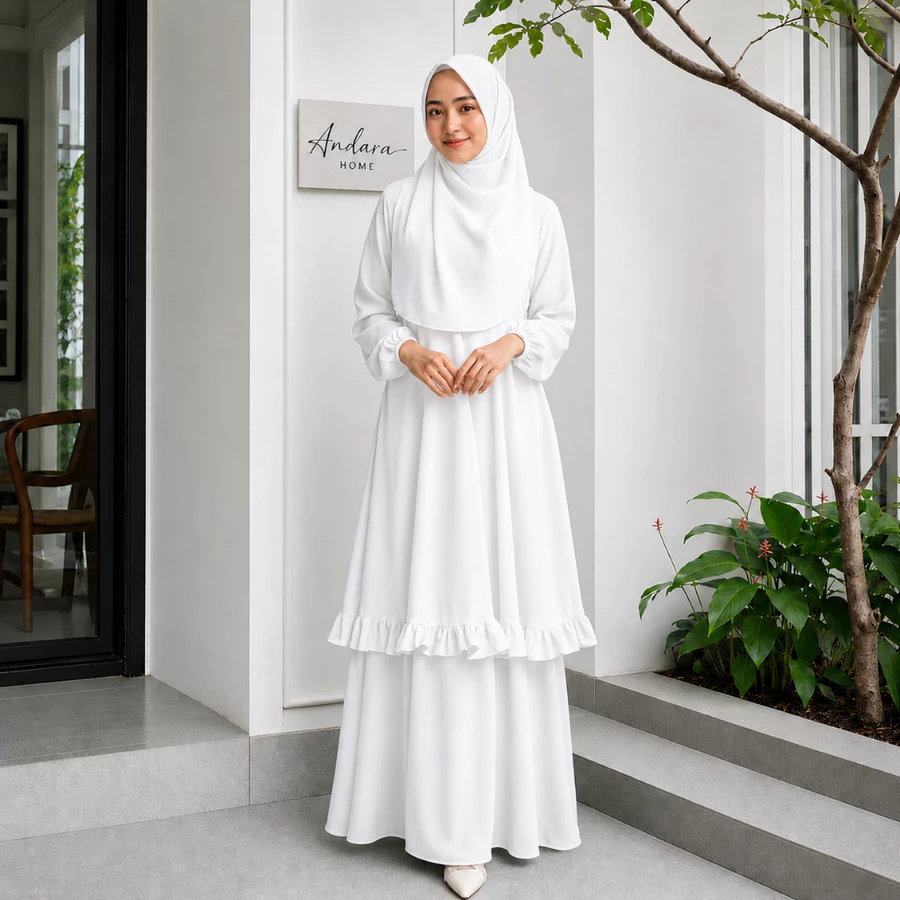 Zahra Ainun Dress - White