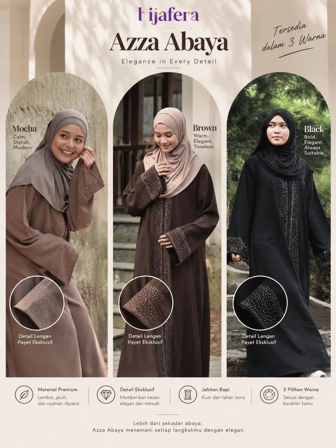 Azza Abaya Anti-UV Flowy & Elegant | Hijafera