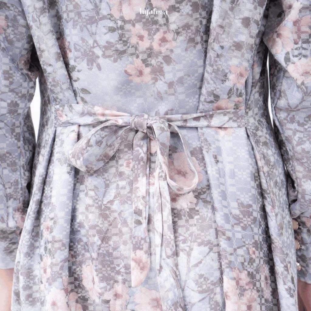 Ammara Floral Abaya Fake Outer Cerutty Silk | Hijafera