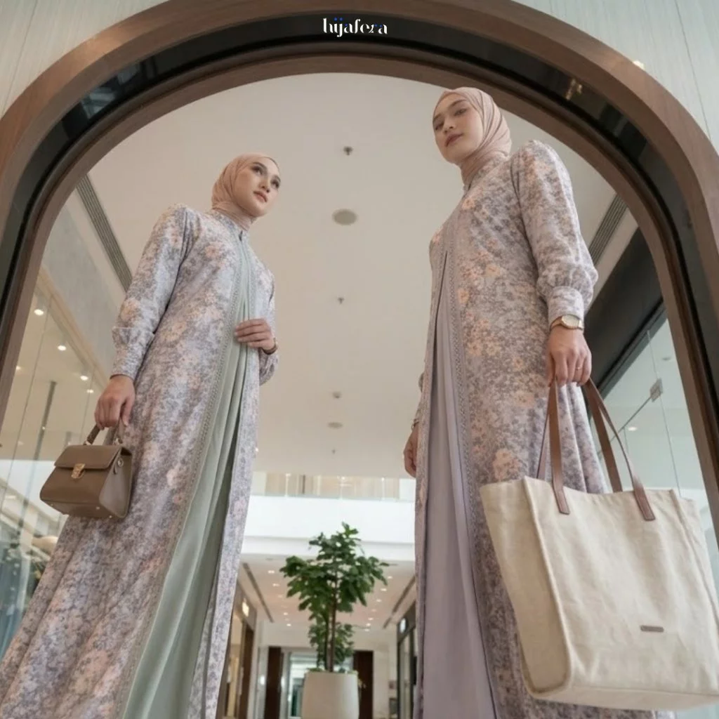 Ammara Floral Abaya Fake Outer Cerutty Silk | Hijafera