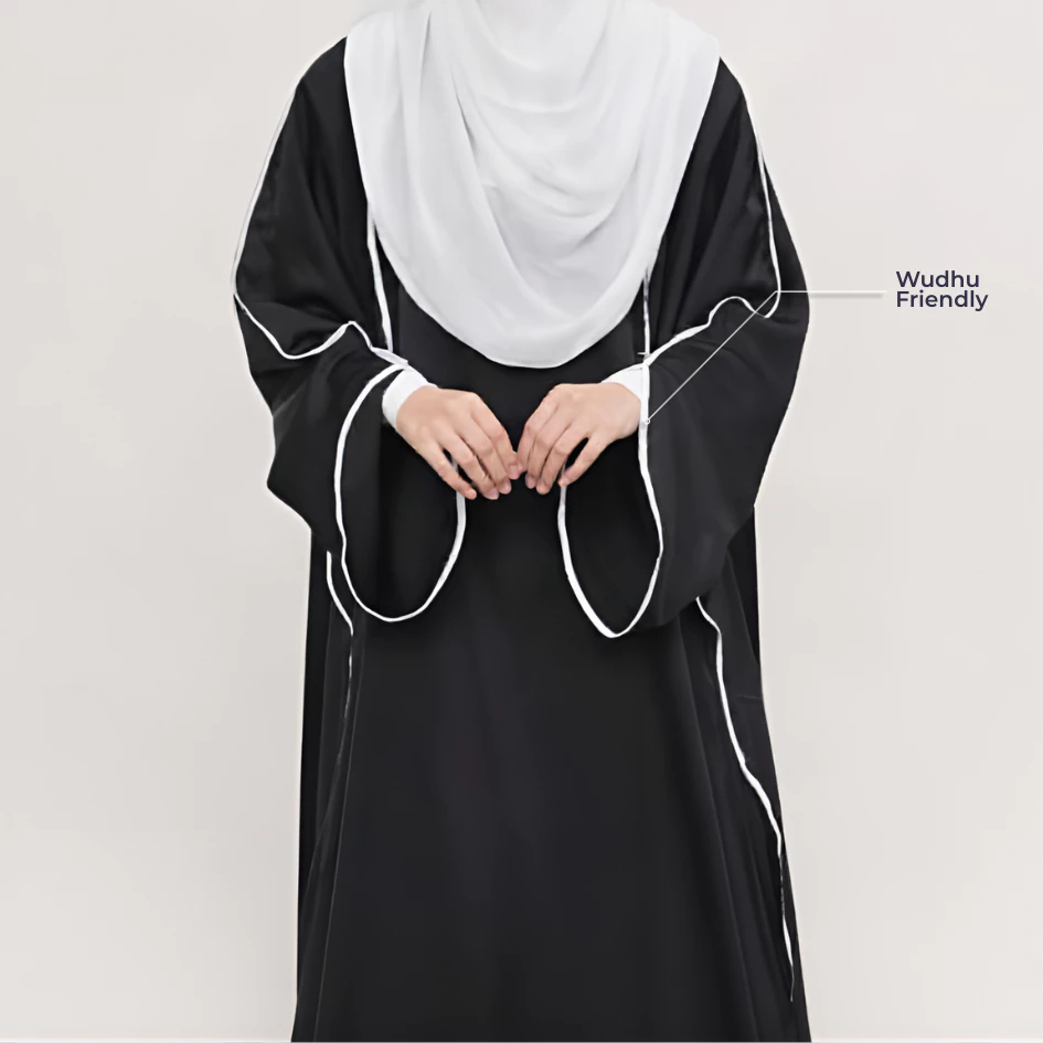 Abaya Satin Double Face Premium Ammara One Set Flowy Anti UV | Hijafera