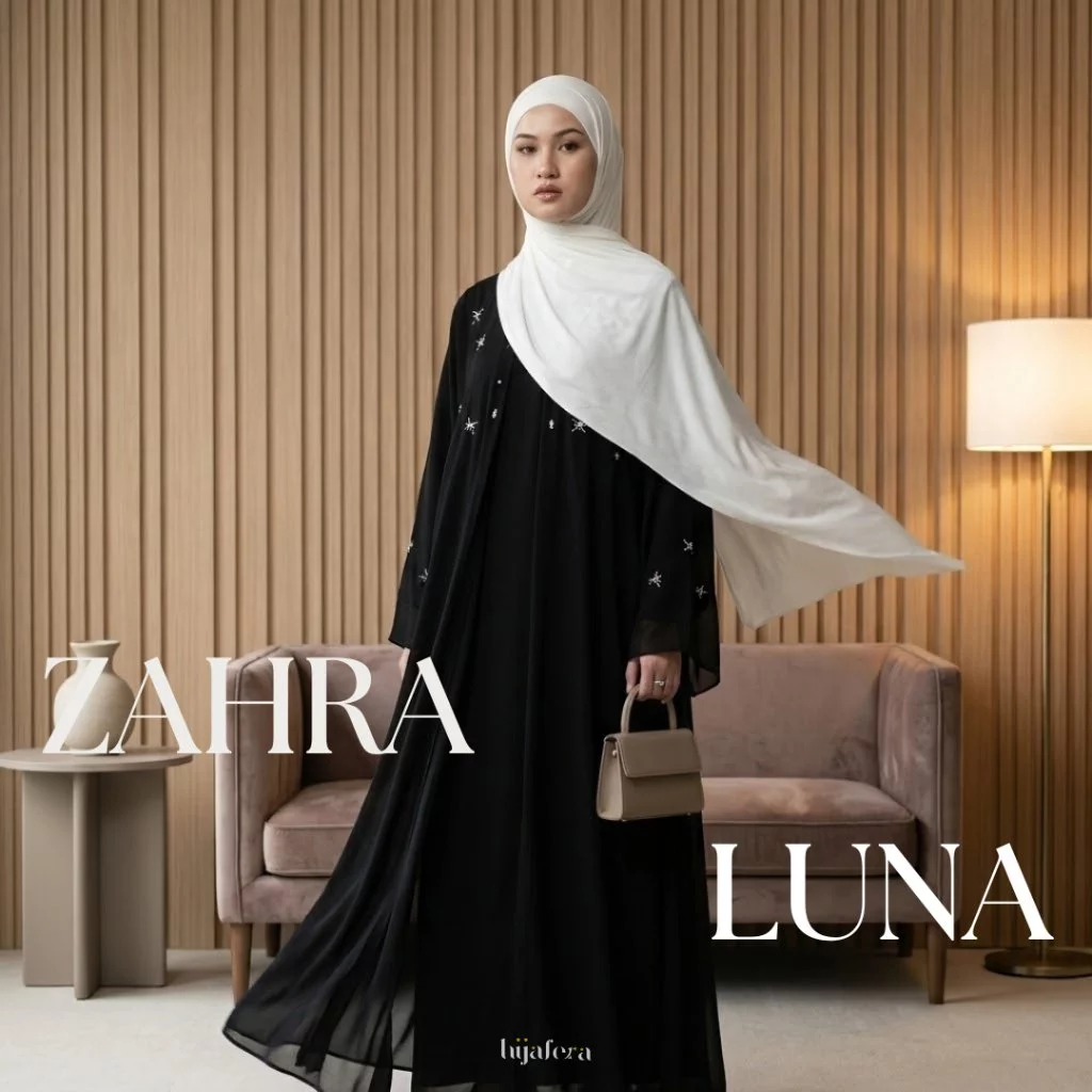 Zahra Luna Dress Abaya Payet | Hijafera